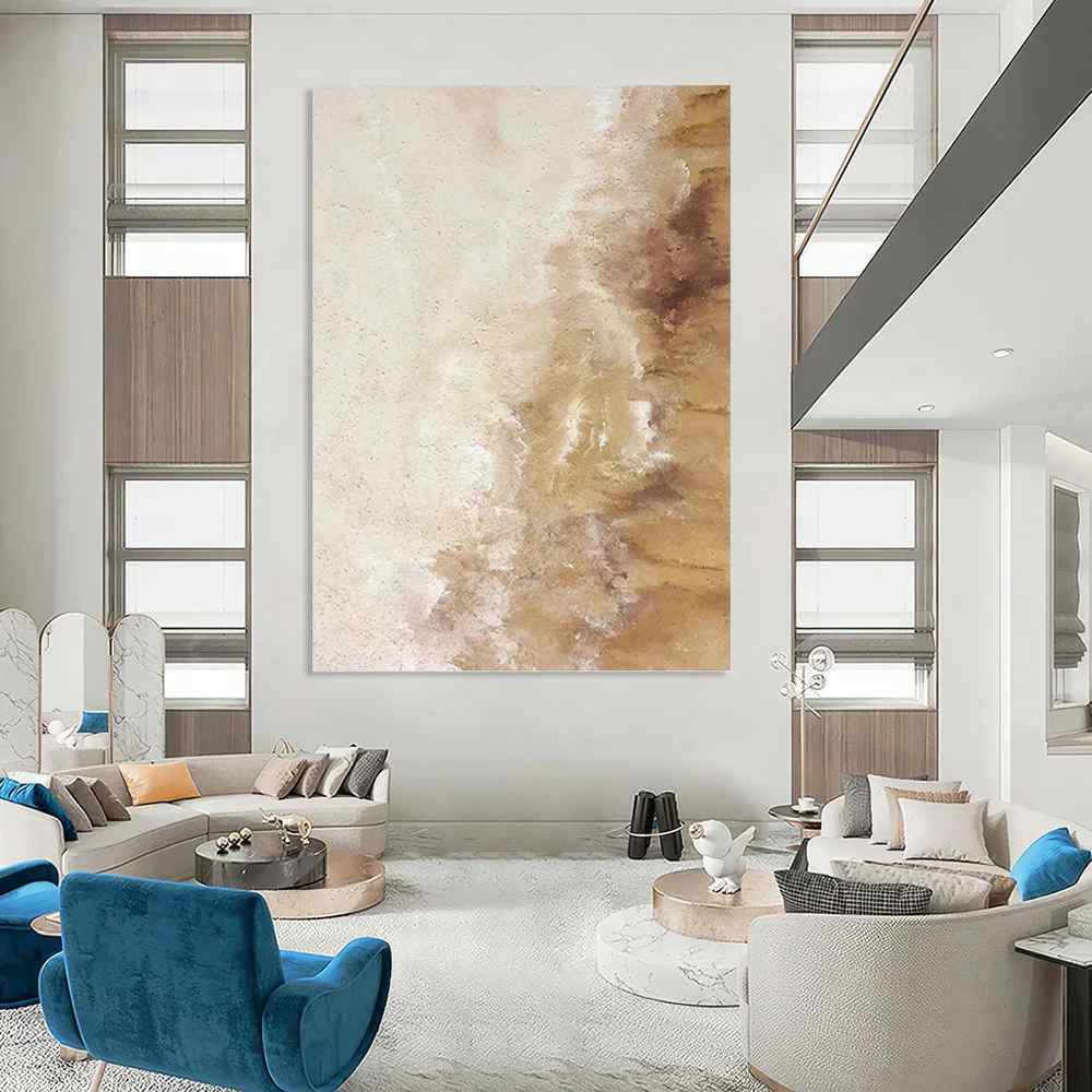 Beach_Beige_Brown_Abstract_Canvas_Artwork_AP17M wall art